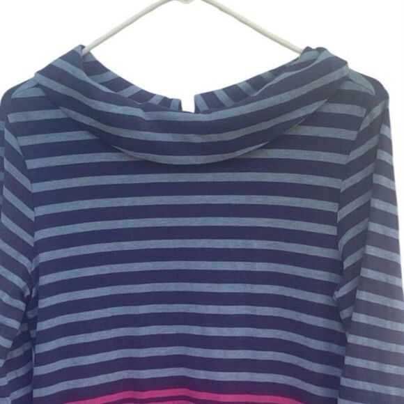 Hatley Striped Collared Pullover Dress Blue Pink Cotton Blend Size Medium - Picture 2 of 5